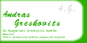 andras greskovits business card